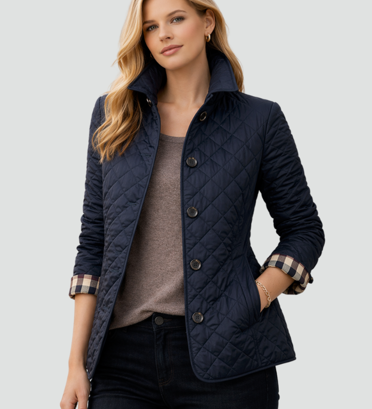 Quilted Button-Front Women's Transitional Jacket