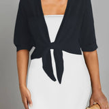 Sheer Chiffon Tie Front Bolero