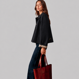 Boxy Plaid-Lined Cropped Trench Jacket