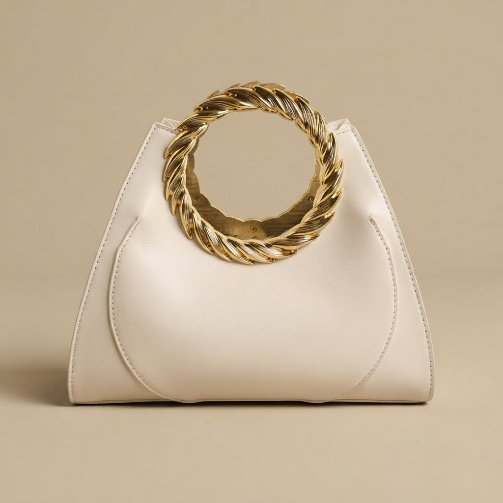 Hobo Bag with Gold Ring Handle