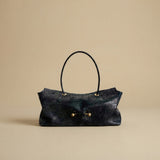 Shoulder Bag with Gold Accents