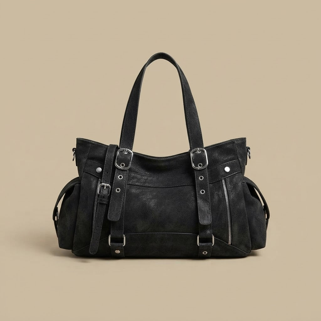 Shoulder Bag with Buckle Straps