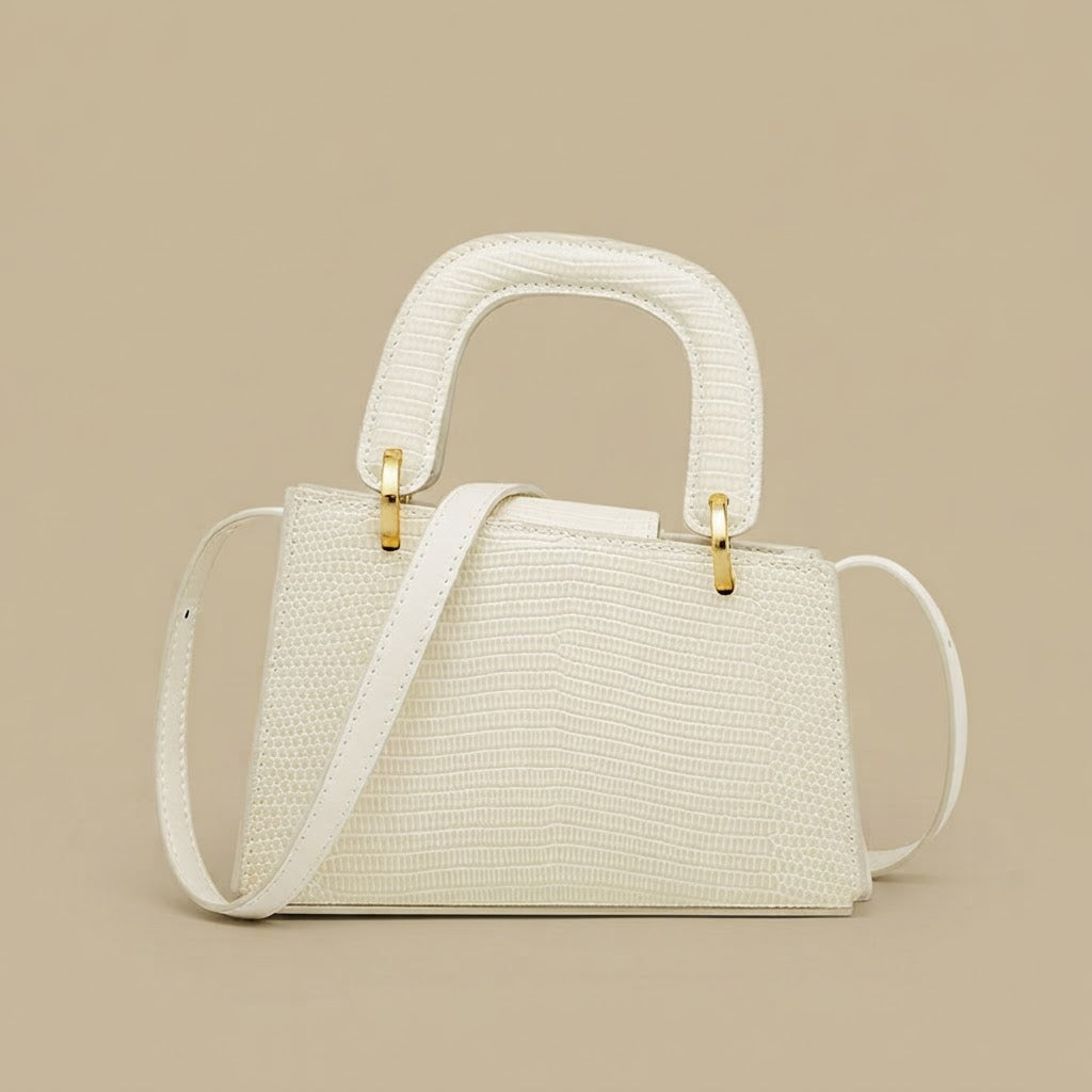 Shoulder Bag with Textured Leather