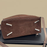 Tote Bag with Suede Finish