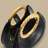 Hobo Bag with Gold Ring Handle