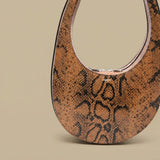 Clutch Bag with Snake Texture